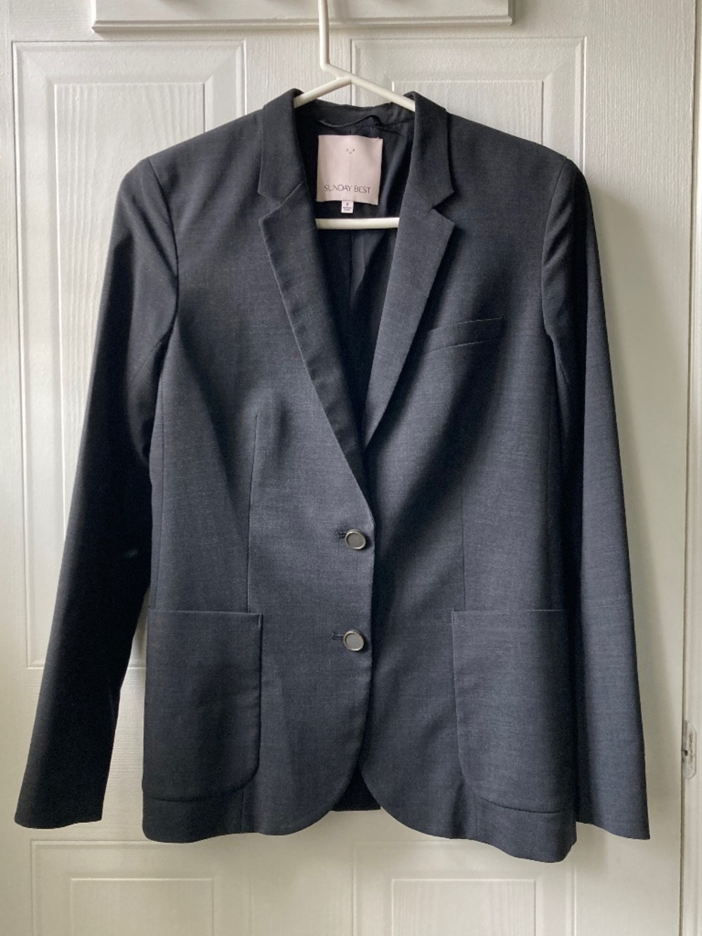 Sunday Best dark gray blazer from Aritzia